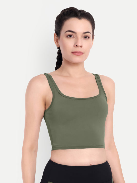 LOLA TANK TOP IN OLIVE GREEN