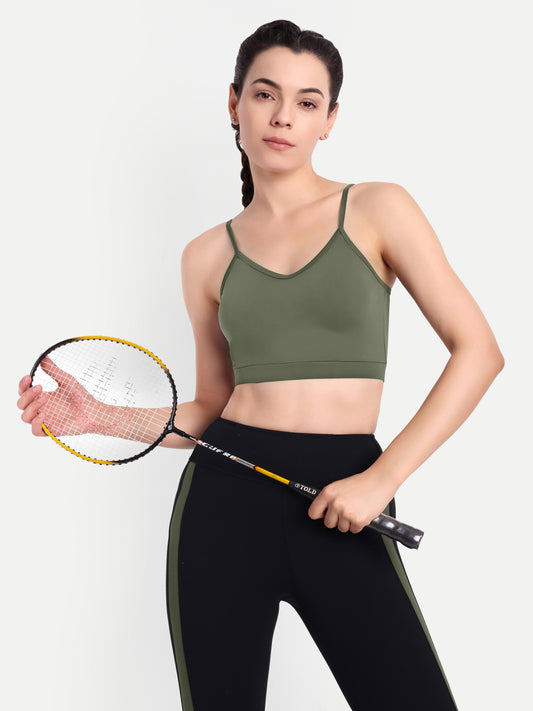 LANA SPORTS BRA IN OLIVE GREEN