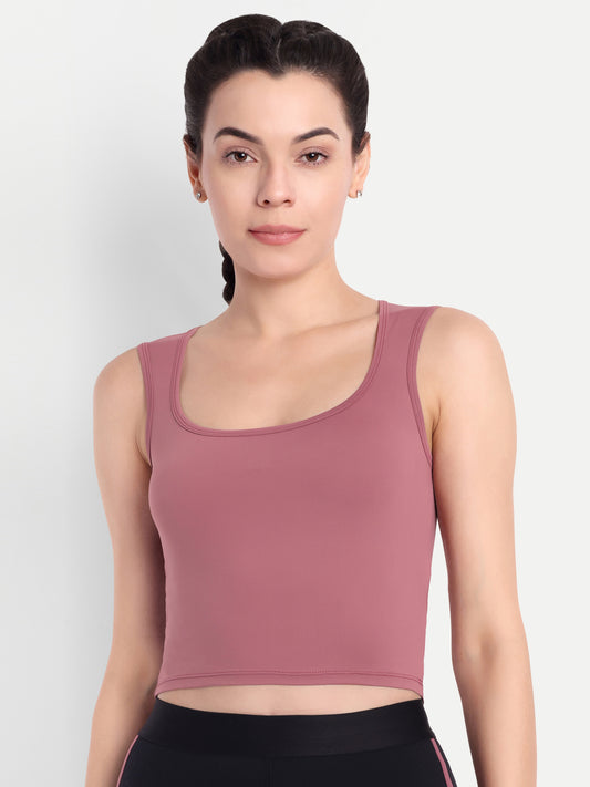 FLEUR CROP TOP IN PINK ROSE