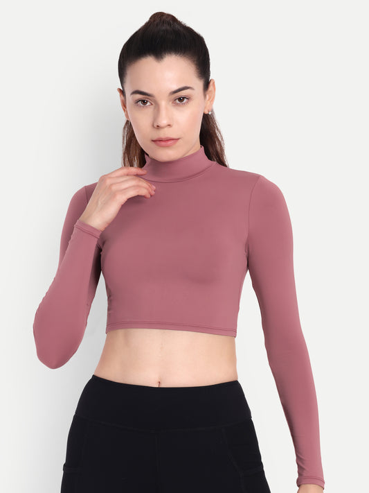 ELLE CROP TOP IN PINK ROSE