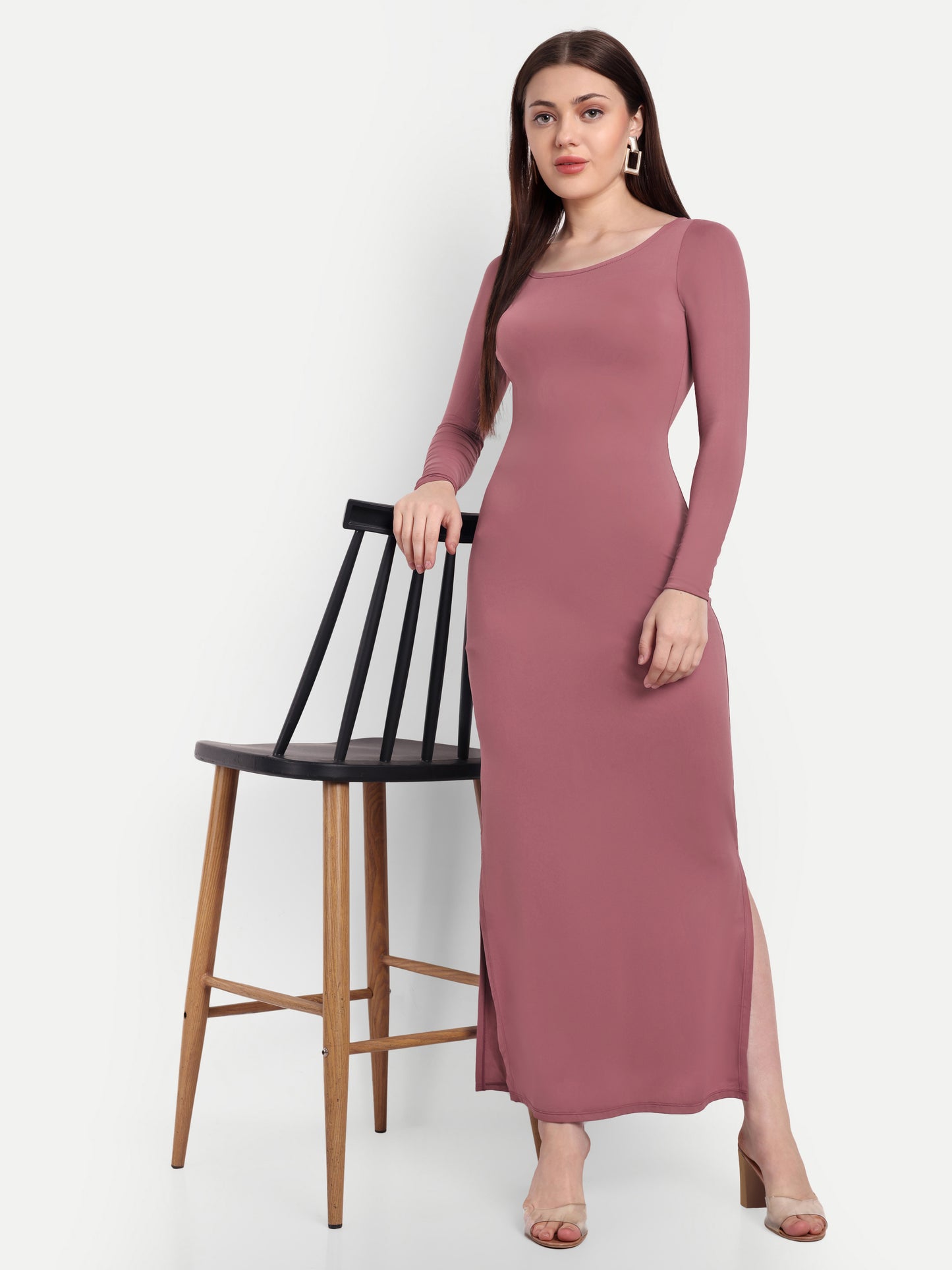 NADIA LOUNGE DRESS IN PINK ROSE