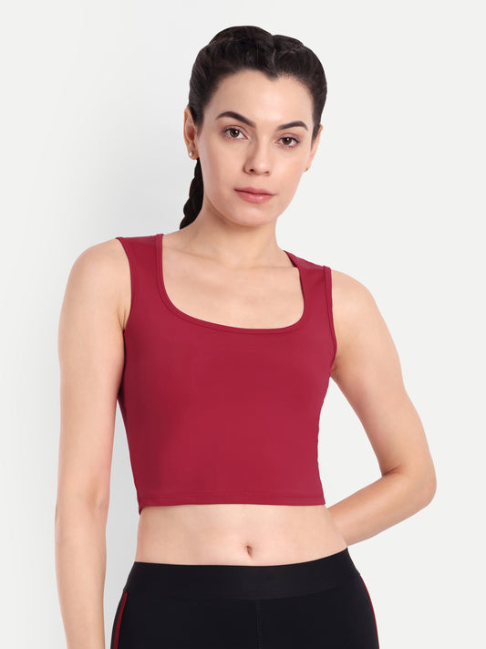 FLEUR CROP TOP IN SCARLET RED