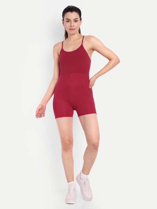 GIA PLAY SUIT IN SCARLET RED