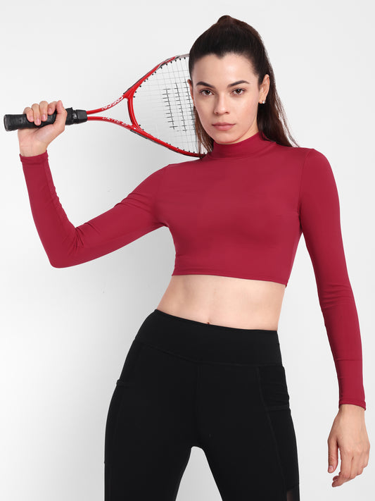 ELLE CROP TOP IN SCARLET RED