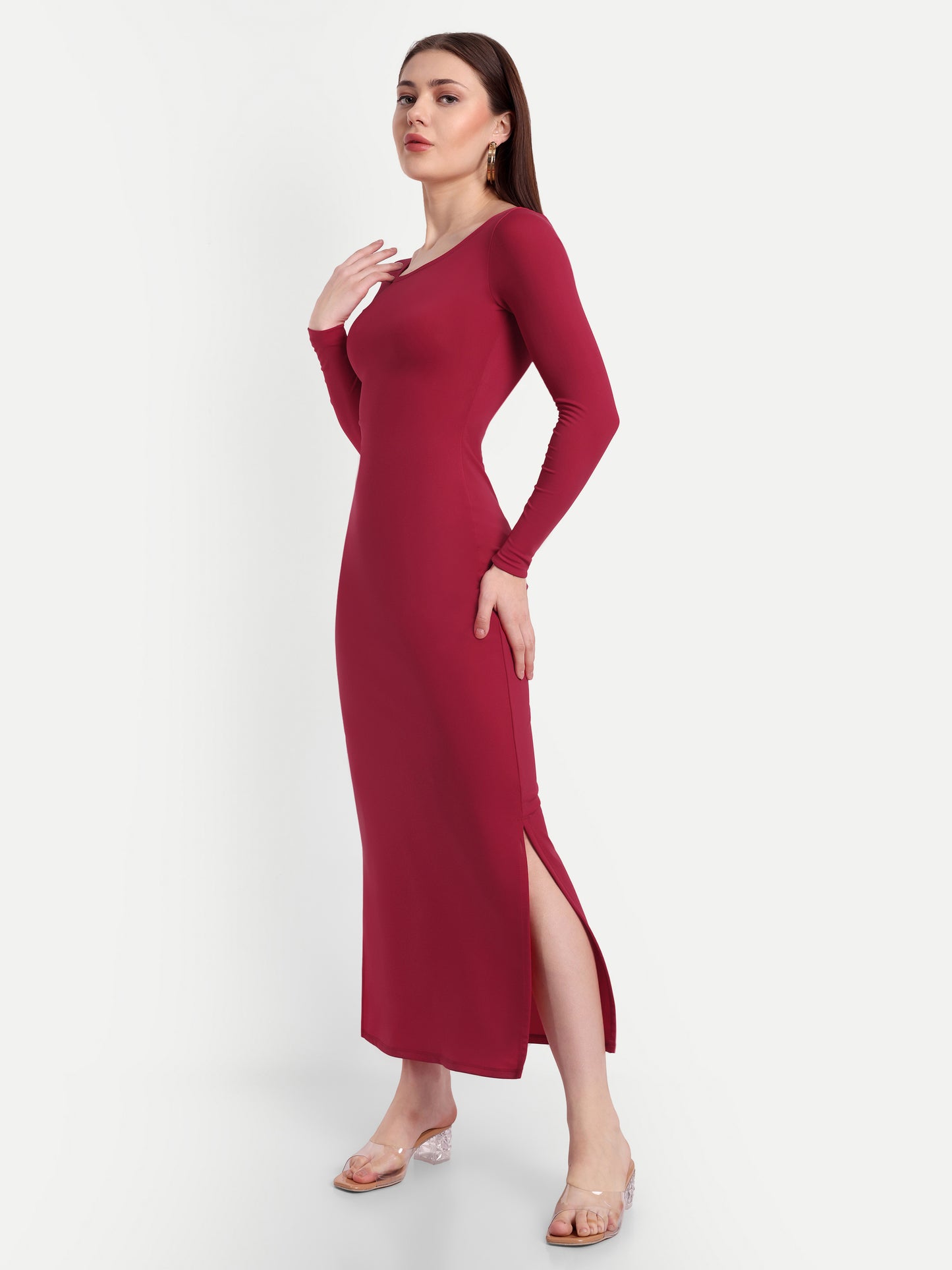 NADIA LOUNGE DRESS IN SCARLET RED