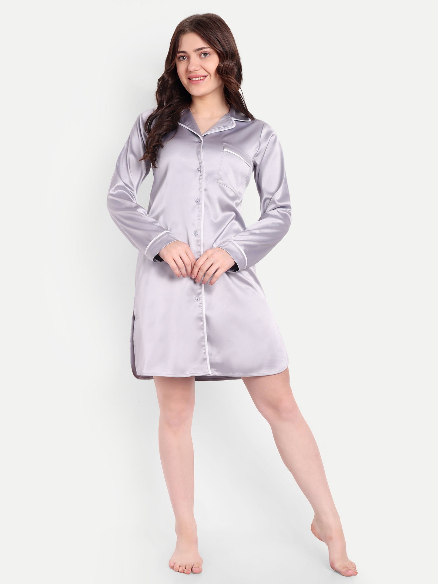 CHERIE SLEEP DRESS IN SILVER