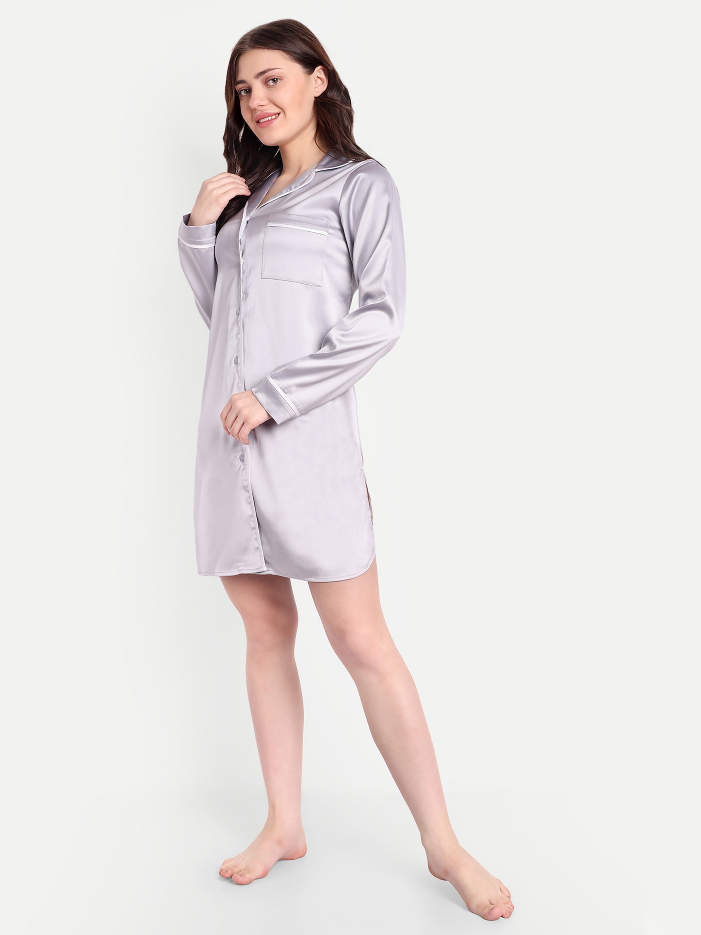 CHERIE SLEEP DRESS IN SILVER