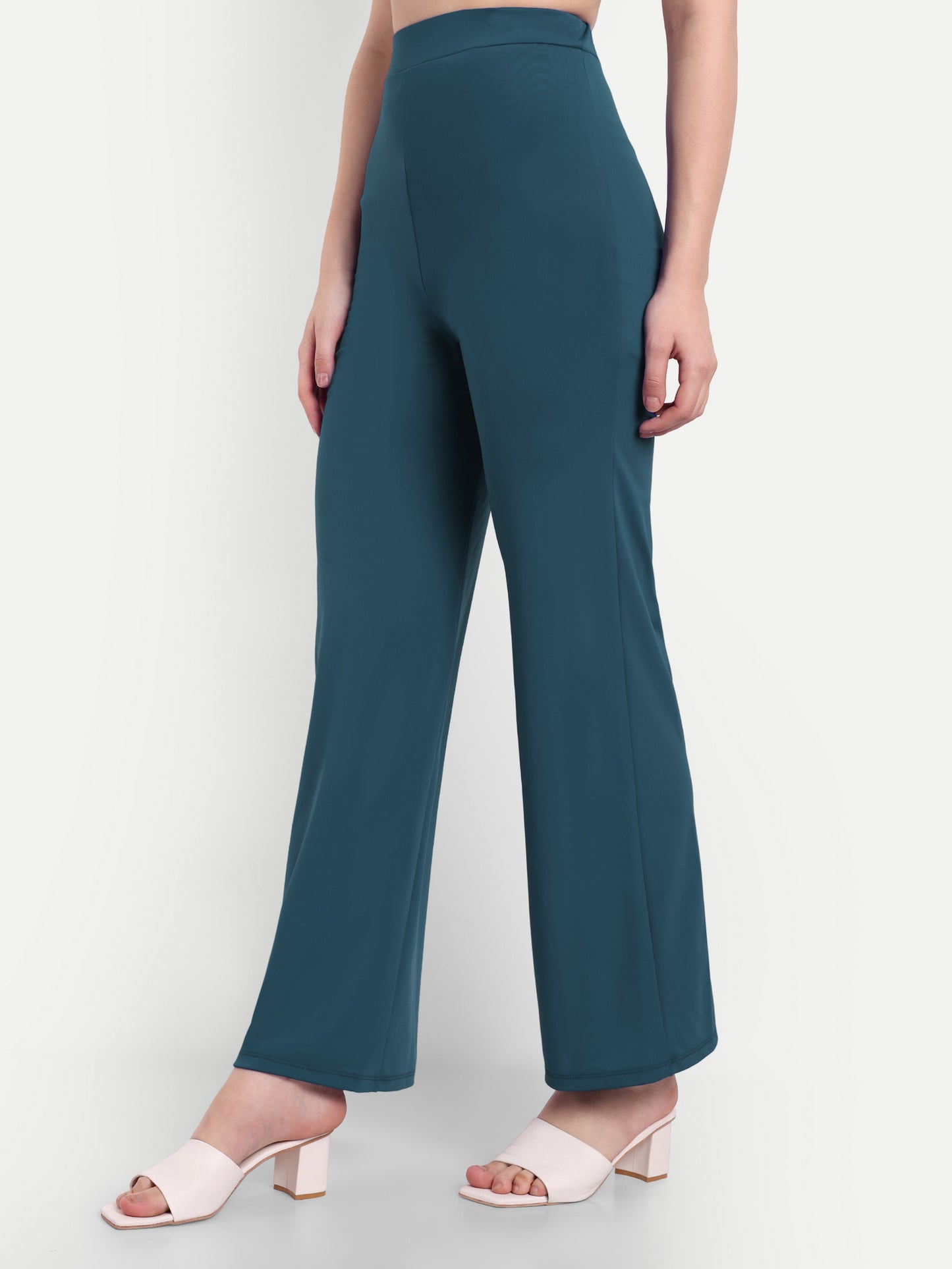 JULIA FLARED PANTS IN TEAL BLUE