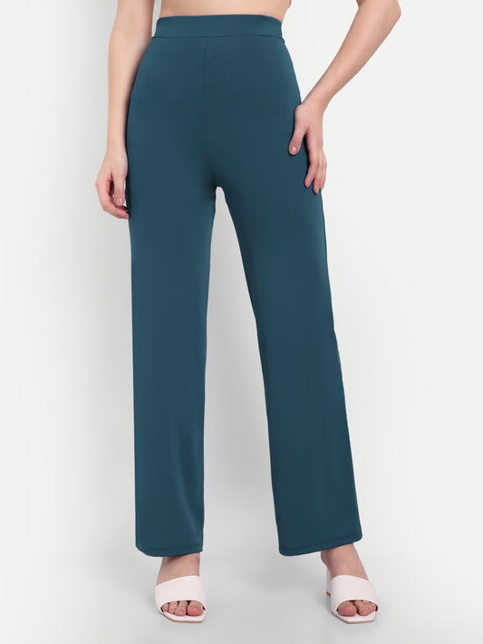 JULIA FLARED PANTS IN TEAL BLUE