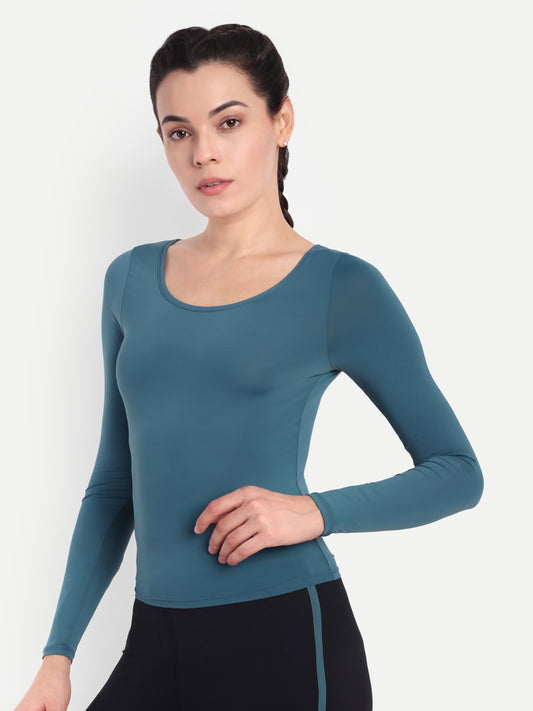 ZOE TOP IN TEAL BLUE