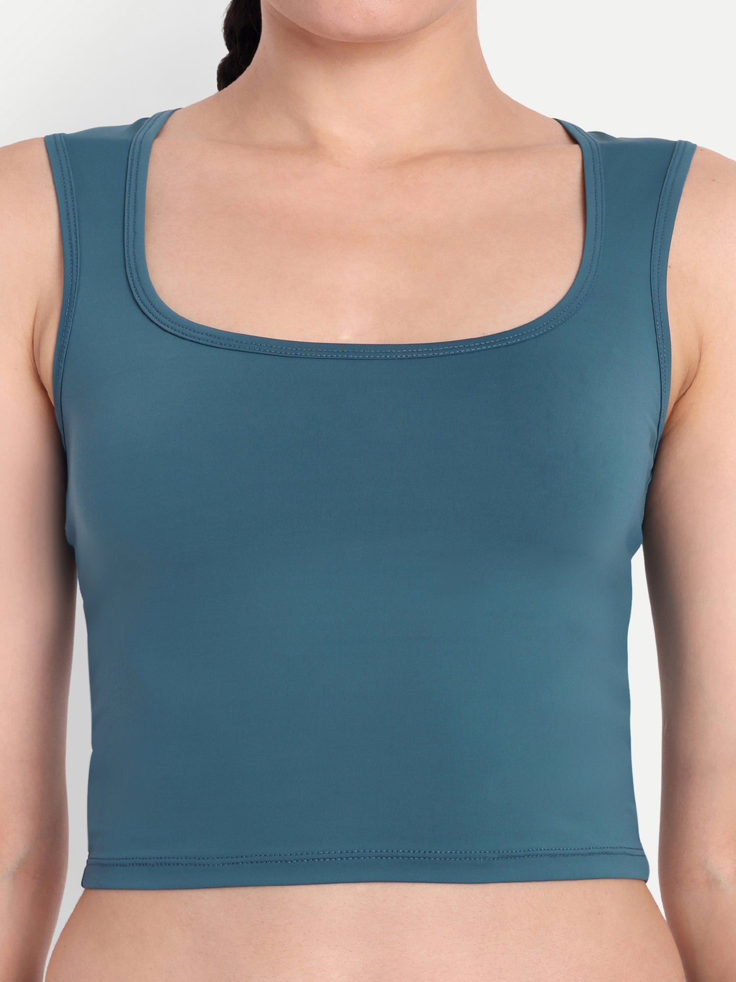 FLEUR CROP TOP IN TEAL BLUE