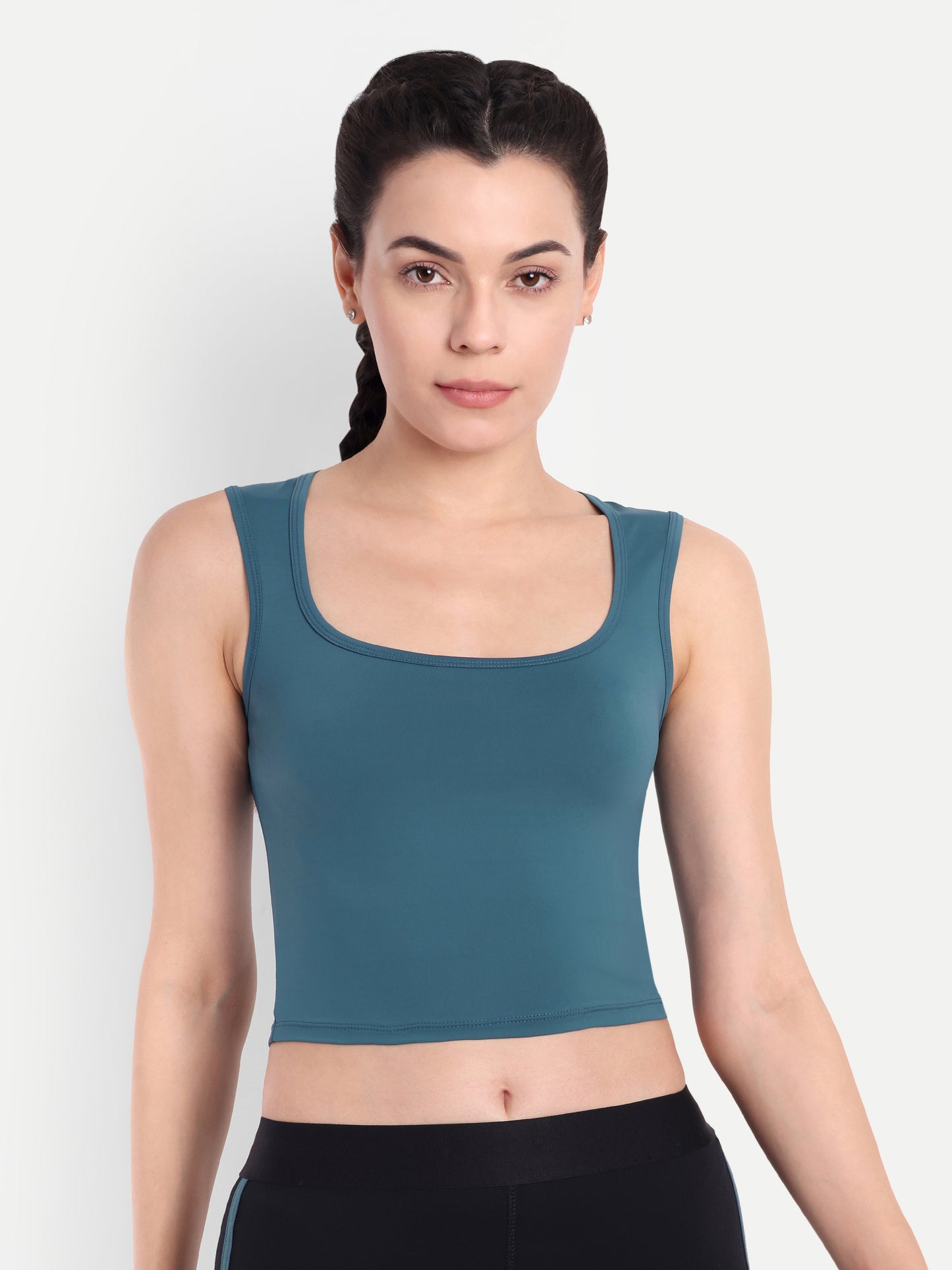 FLEUR CROP TOP IN TEAL BLUE