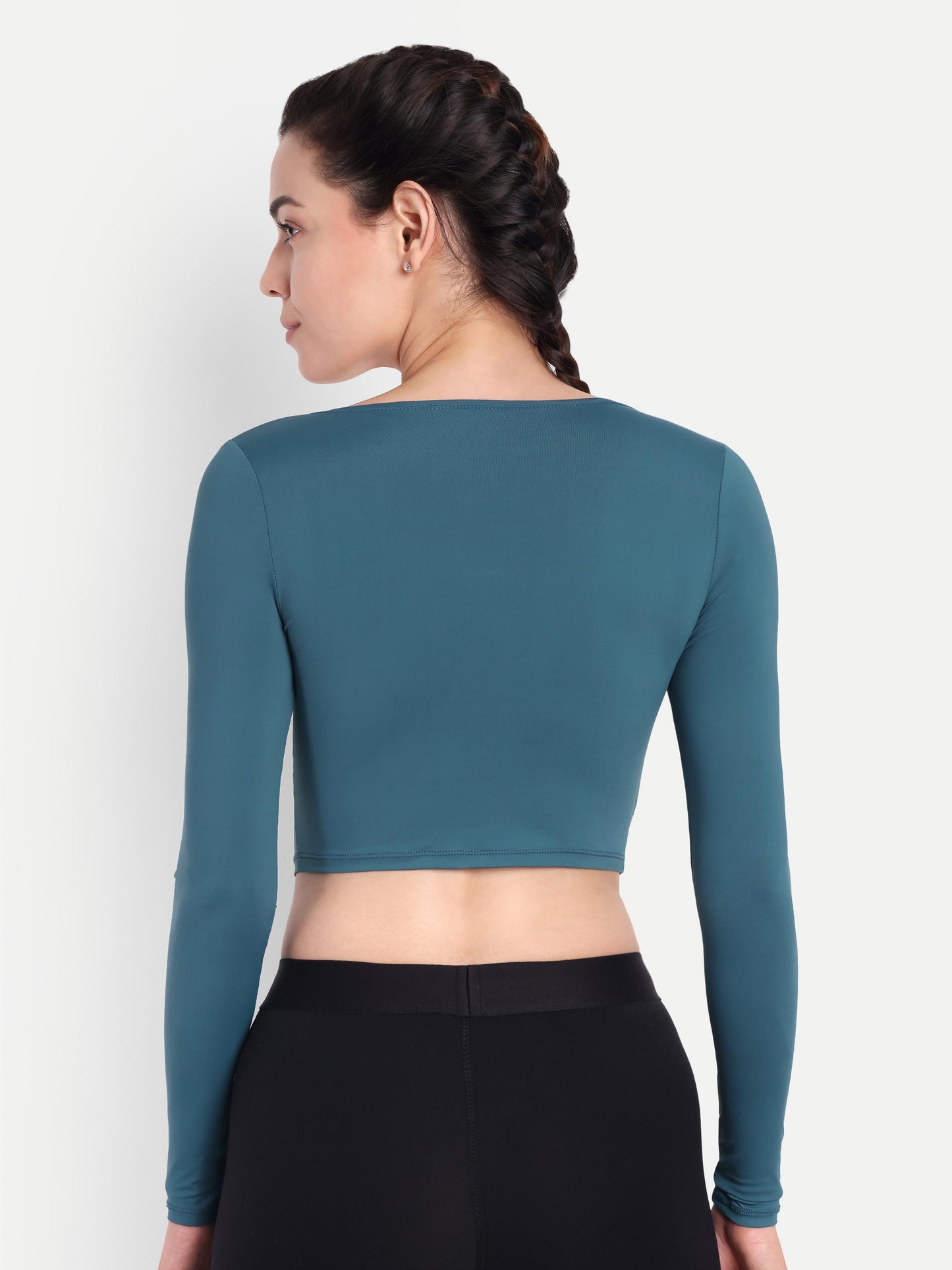 BLAKE CROP TOP IN TEAL BLUE