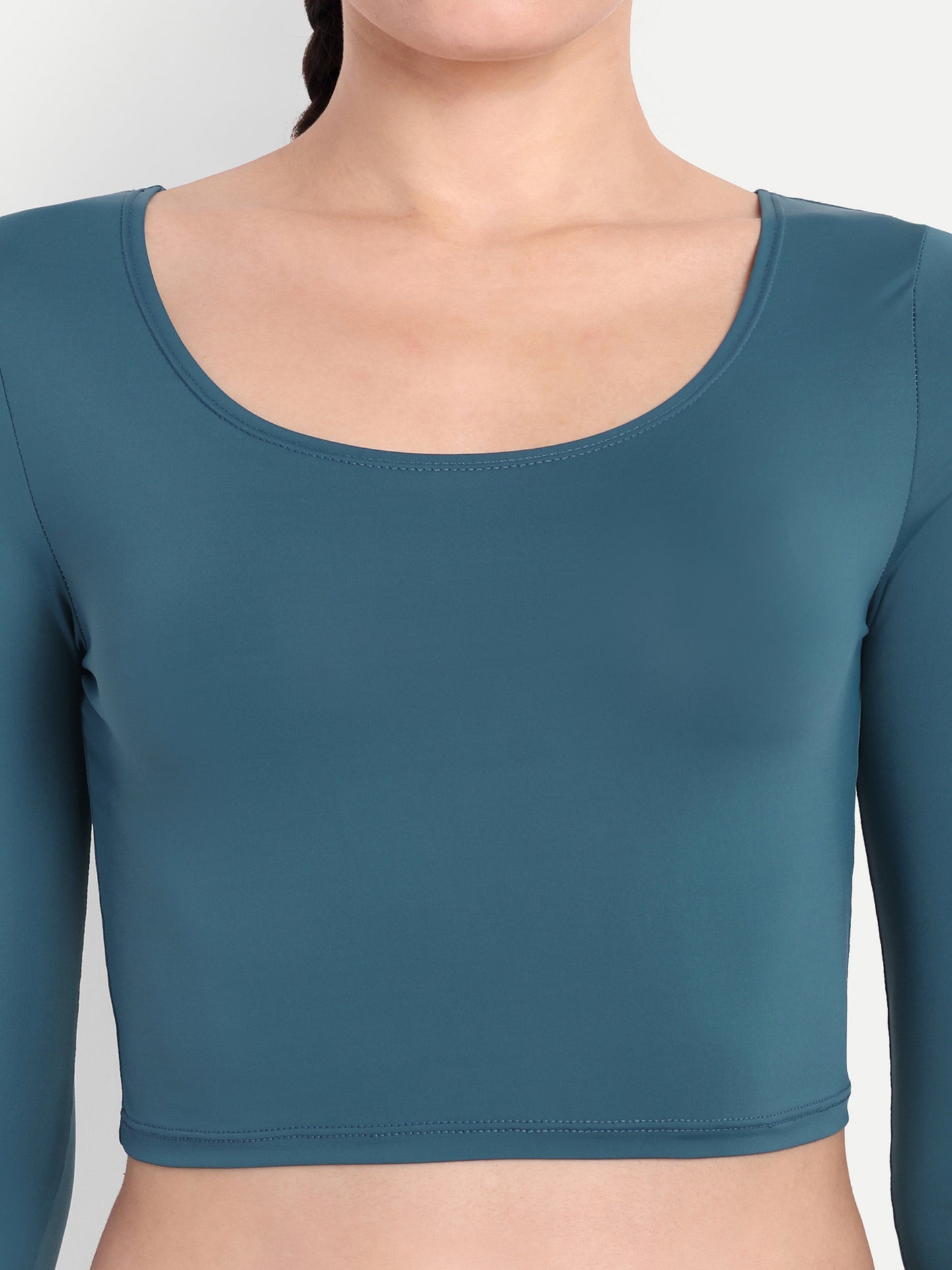 BLAKE CROP TOP IN TEAL BLUE