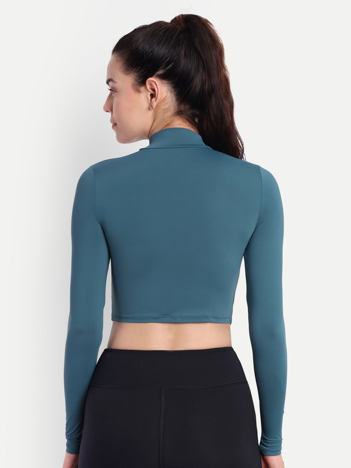 ELLE CROP TOP IN TEAL BLUE