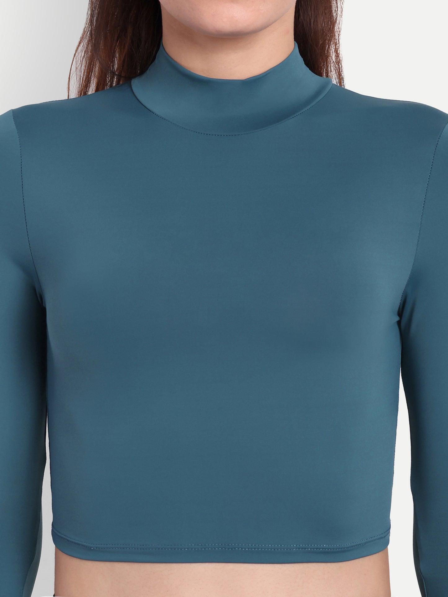 ELLE CROP TOP IN TEAL BLUE