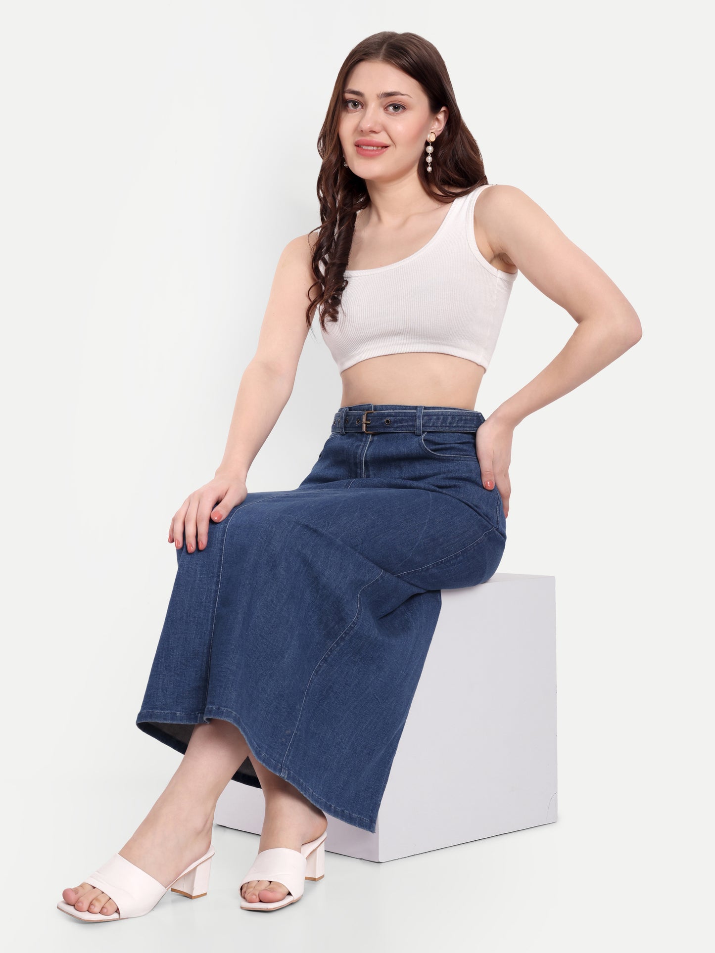 ASHLEY DENIM LONG SKIRT