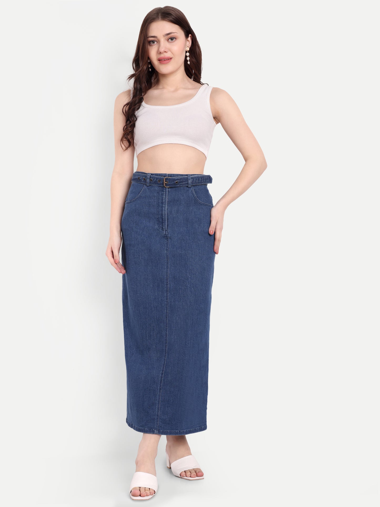 ASHLEY DENIM LONG SKIRT