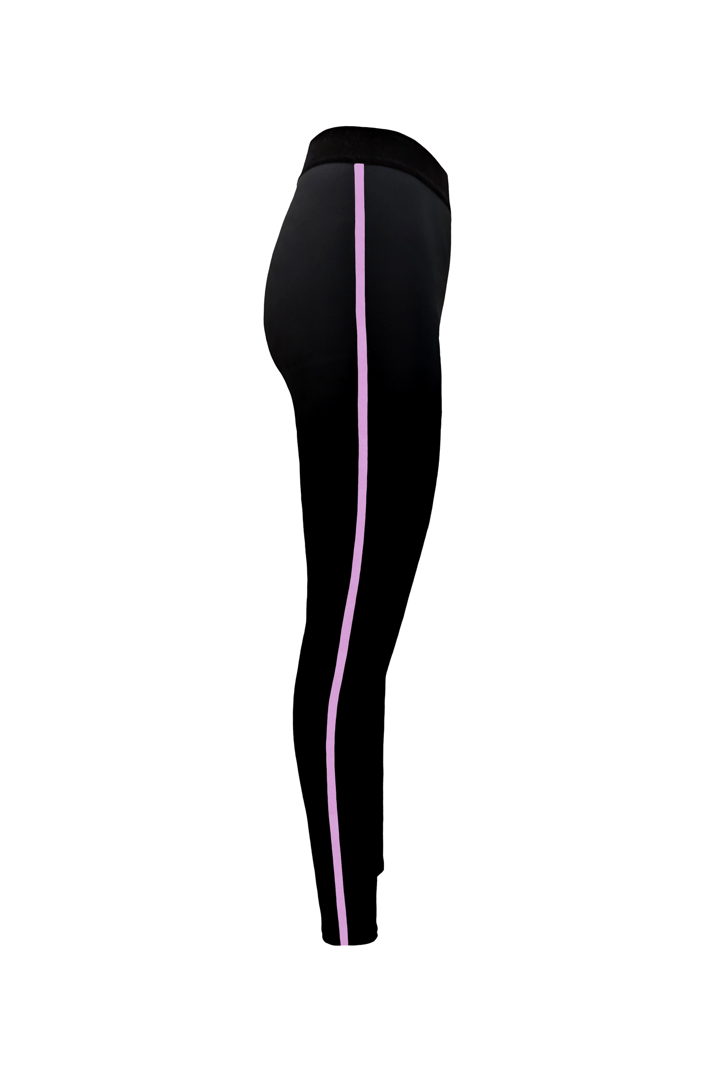 NAOMI LILAC ACCENT HIGH WAISTED BLACK LEGGINGS